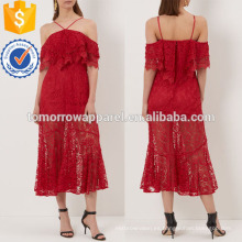 El cordón rojo de la fabricación del vestido del hombro vende al por mayor la ropa de las mujeres de la moda (TA4036D)